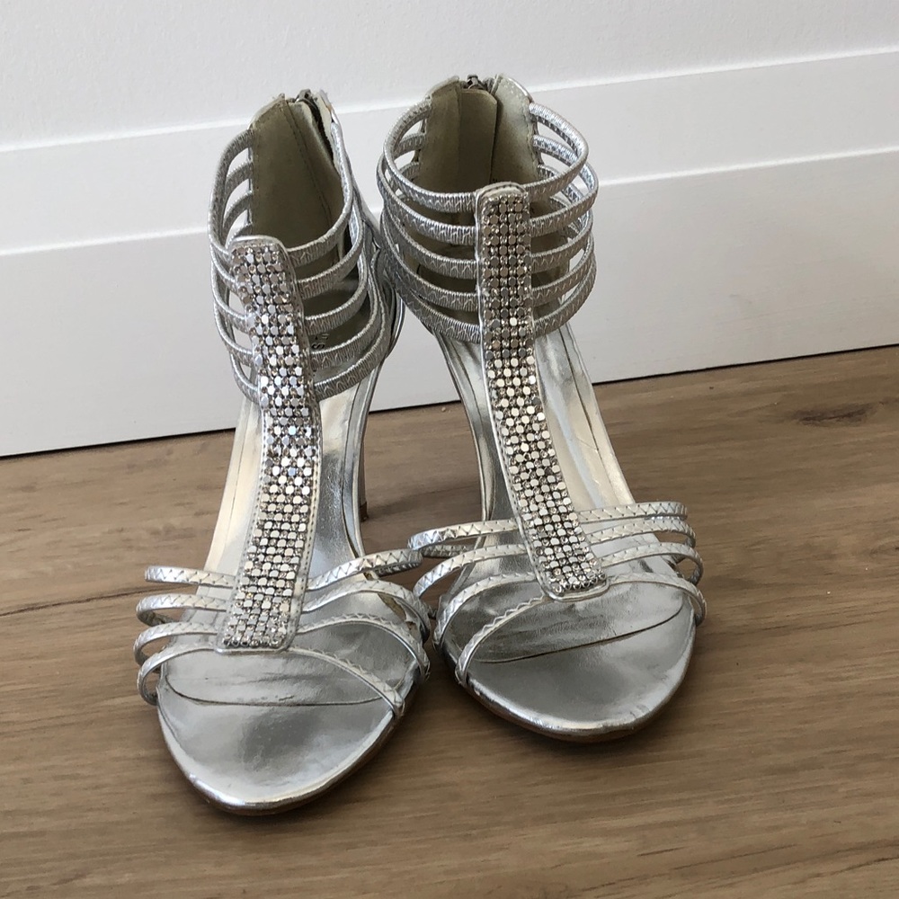 Silver Call it Spring Formal Heels